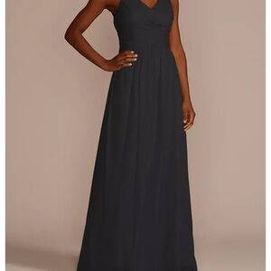 David’s Bridal Black V-Neck Sleeveless Maxi Dress